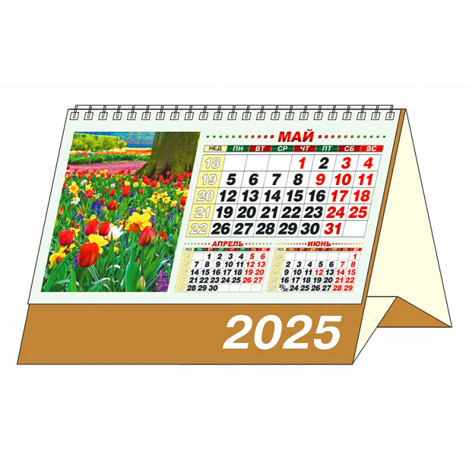 Календарь-домик большой настольный перекидной "Родные пейзажи" на 2025 год