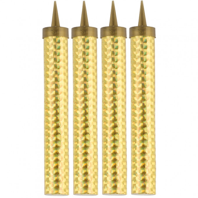 Свеча-Фонтан д/торта 12см 40сек 4шт Gold