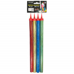 Свеча-Фонтан Цветное Пламя 25см60сек 4шт