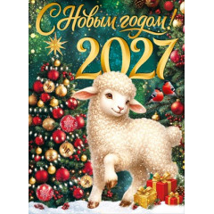 Плакат "С Новым годом! 2027" (символ года)