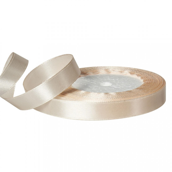 Лента атласная 12мм*25 Y Кремовый
