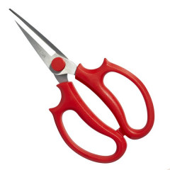 Ножницы для флористов МС-05, 19см*10см, длина лезвия 6,5см, красные ручки (нержавеющая сталь X30Cr13)