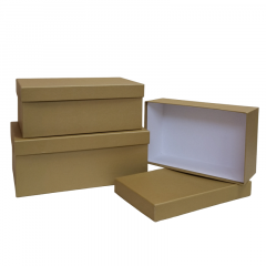 Коробка подарочная набор из 3 шт Прямоугольник 23*16*9,5 см БРОНЗА