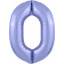 Воздушный шар фольгированный 40"/102 см Цифра 0 Сиреневый Slim в упаковке