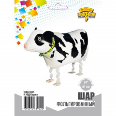 Воздушный шар фольгированный Фигура ходячая 24"/61 см Корова