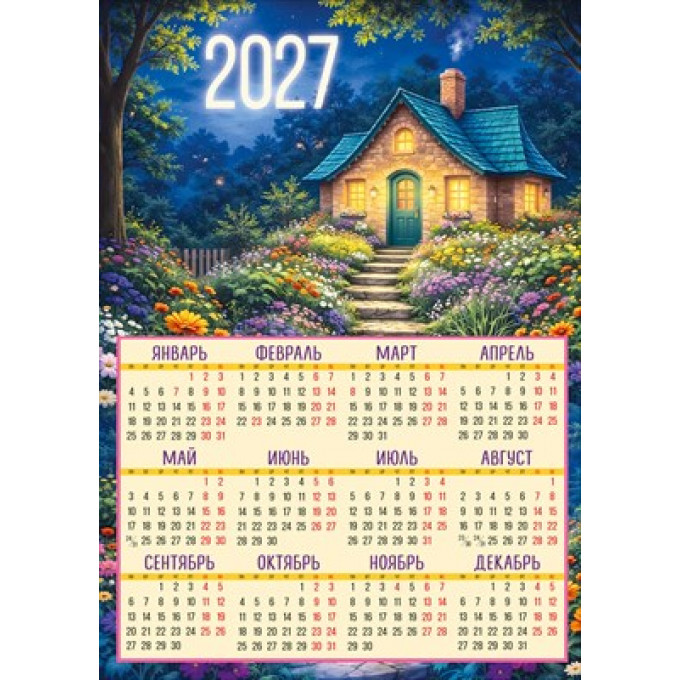 Календарь листовой на 2027 год