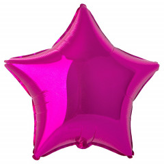 Воздушный шар фольгированный без рисунка 18"/45см ЗВЕЗДА Металлик Fuchsia