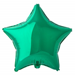 Воздушный шар фольгированный без рисунка 18"/45см ЗВЕЗДА Металлик Green(FM)