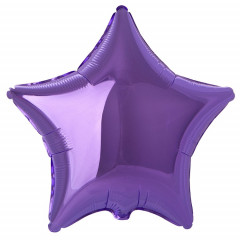Воздушный шар фольгированный без рисунка 18"/45см ЗВЕЗДА Металлик Lilac