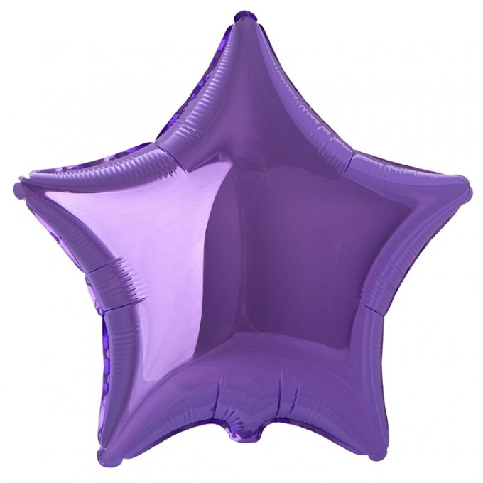 Воздушный шар фольгированный без рисунка 18"/45см ЗВЕЗДА Металлик Lilac