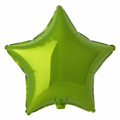 Воздушный шар фольгированный без рисунка 18"/45см ЗВЕЗДА Металлик Lime Green
