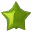 Воздушный шар фольгированный без рисунка 18"/45см ЗВЕЗДА Металлик Lime Green