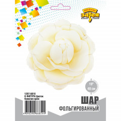 Воздушный шар фольгированный Фигура 19"/48 см Цветок Камелия крем