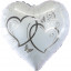 Воздушный шар фольгированный 18''/46 см Сердце Влюбленные сердца Белый/Серебро