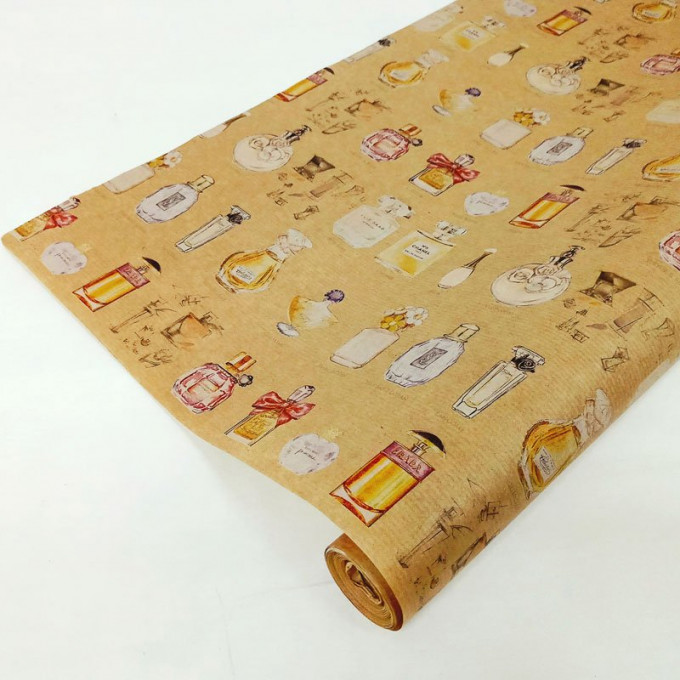 Подарочная  бумага крафт 72см*10м Парфюм 40 г/м2