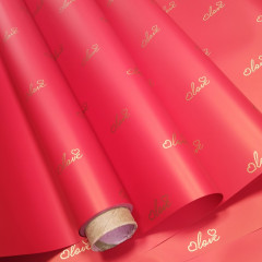 Пленка матовая 60см*10м "Вместе навсегда" 60мкм КРАСНЫЙ/ЗОЛОТО