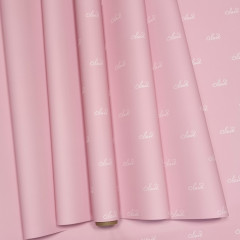 Пленка матовая 60см*10м "Вместе навсегда" 60мкм РОЗОВАЯ ПУДРА/БЕЛЫЙ