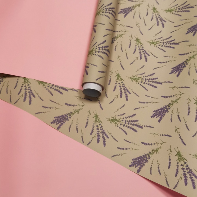 Пленка матовая 60см*10м "Лаванда" 65мкм ПЕРСИКОВЫЙ