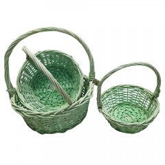 Корзина Ива Круг 33*33*13, 29*29*12, 23*23*10V Светло-зеленый из 3 шт