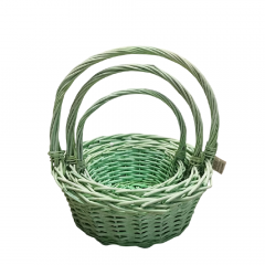 Корзина Ива Круг 33*33*13, 29*29*12, 23*23*10V Светло-зеленый из 3 шт