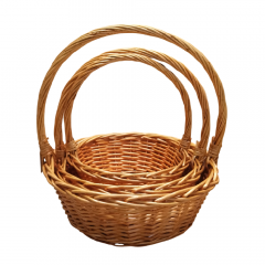 Корзина Ива Круг 38*38*15, 33*33*13, 29*29*12 Натуральный из 3 шт.