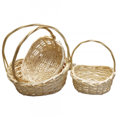 Набор корзин из 3 шт  Ива Овал 36*28*12/16*37, 31*23*10/15*33, 26*19*10/12*29 Натуральный