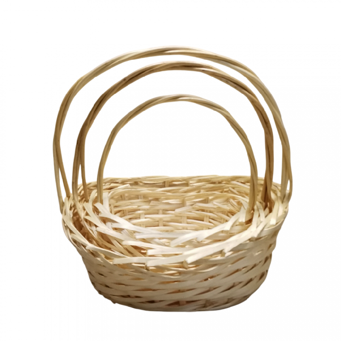 Набор корзин из 3 шт  Ива Овал 36*28*12/16*37, 31*23*10/15*33, 26*19*10/12*29 Натуральный