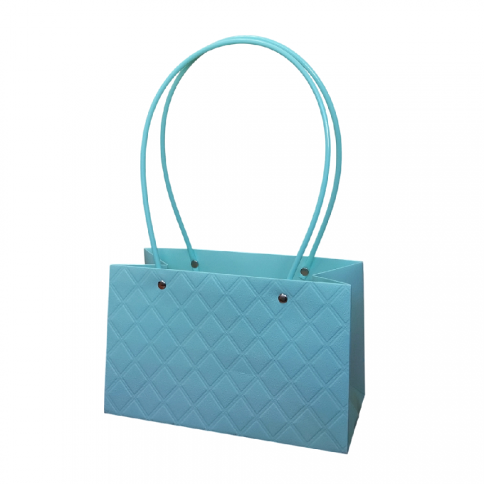 ПЛАЙМ пакет для цветов и подарков РОМБЫ 22*10,5*13,5см ГОЛУБОЙ