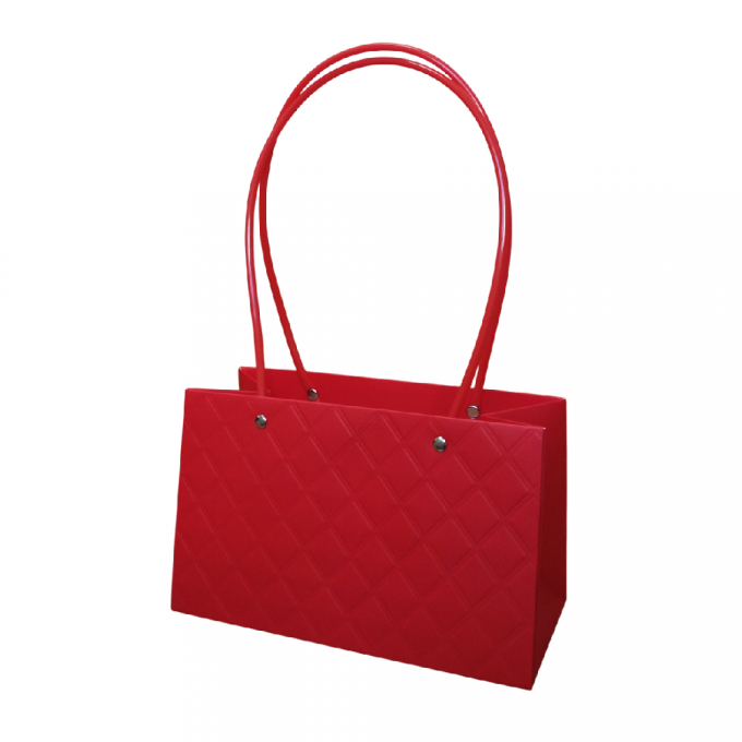 ПЛАЙМ пакет для цветов и подарков РОМБЫ 22*10,5*13,5см КРАСНЫЙ