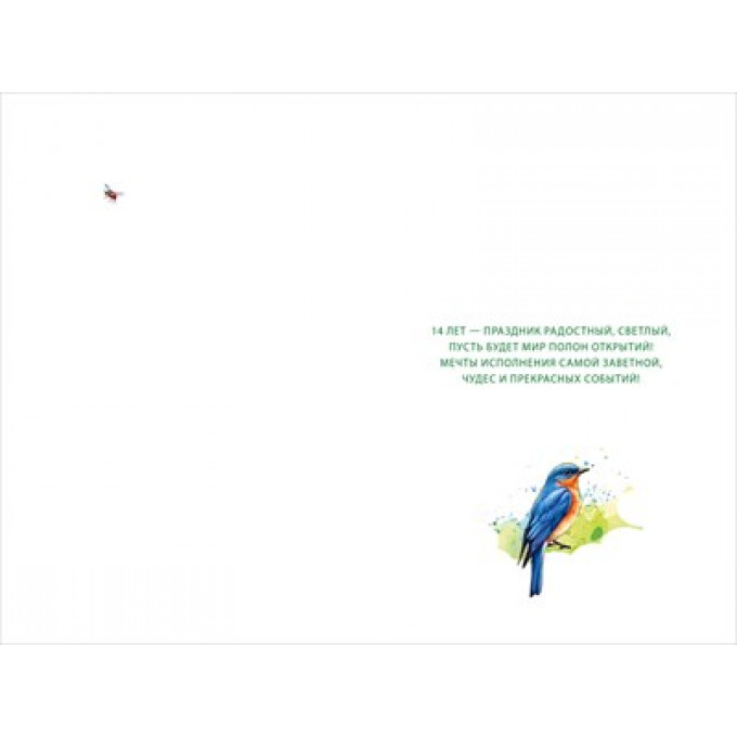 Открытка "С днем рождения! 14 лет"