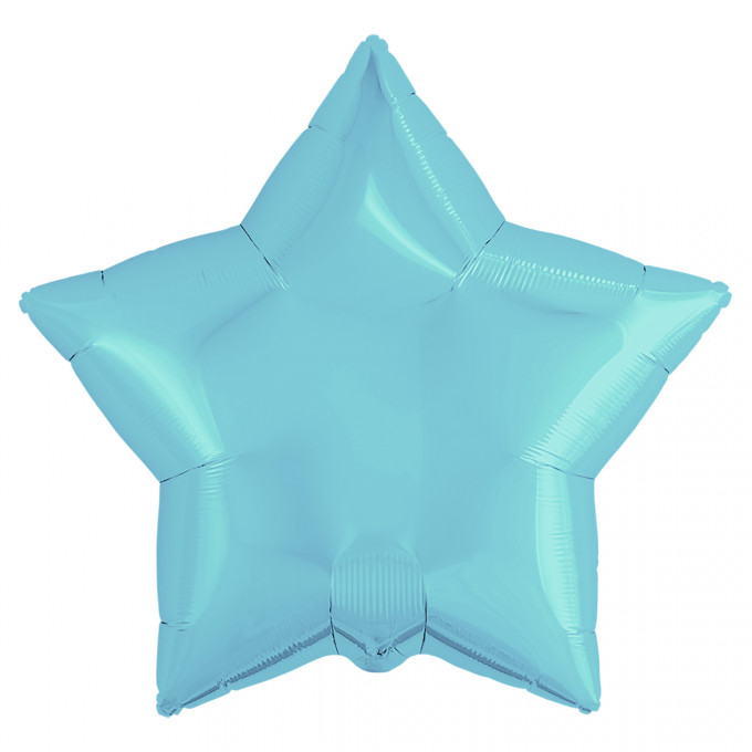 Воздушный шар фольгированный без рисунка 19''/48 см Звезда Нежно-голубой