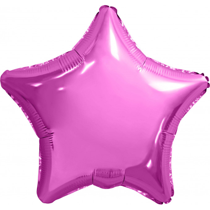 Воздушный шар фольгированный без рисунка 19\'\' ЗВЕЗДА Розовый 48 см