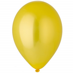 Воздушный шар латексный без рисунка 12"/30 Метал Желтый/Yellow