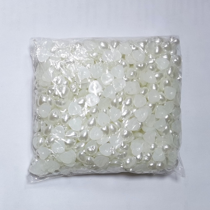 Стразы Жемчуг (сердечки половинки) 8*8мм 100 гр