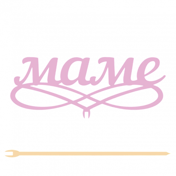 Топпер "Маме" 12,5*5 см Фанера, на съёмной ножке, Розовый