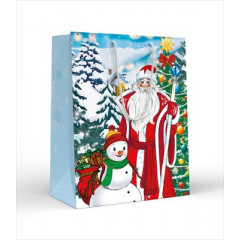 Пакет подарочный 26*32,7*13,6см Дед Мороз и снеговик