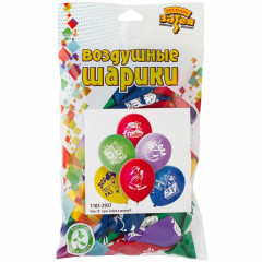 Воздушный шар латексный с рисунком 12" пастель Снова в школу