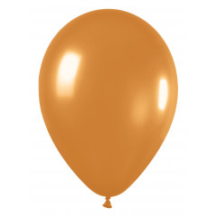 Воздушный шар латексный без рисунка 5" Металл Золото/Gold R 100 шт