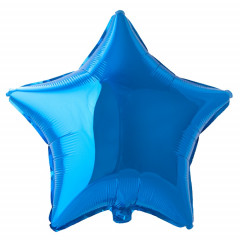 Воздушный шар фольгированный без рисунка 18"/45см ЗВЕЗДА Металлик Blue
