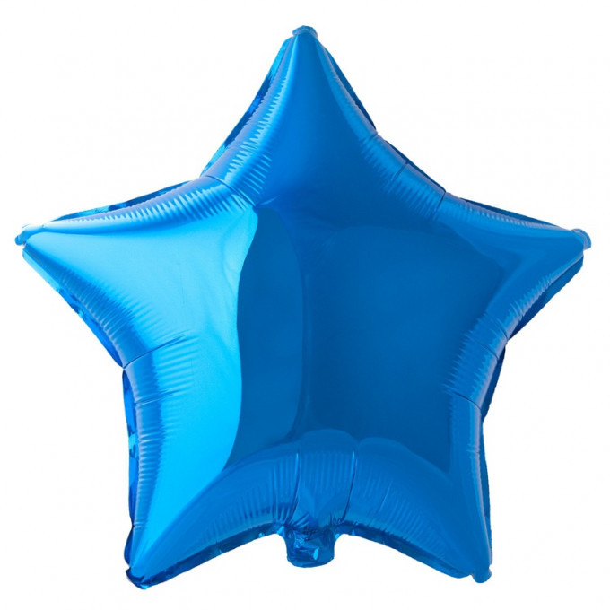 Воздушный шар фольгированный без рисунка 18"/45см ЗВЕЗДА Металлик Blue