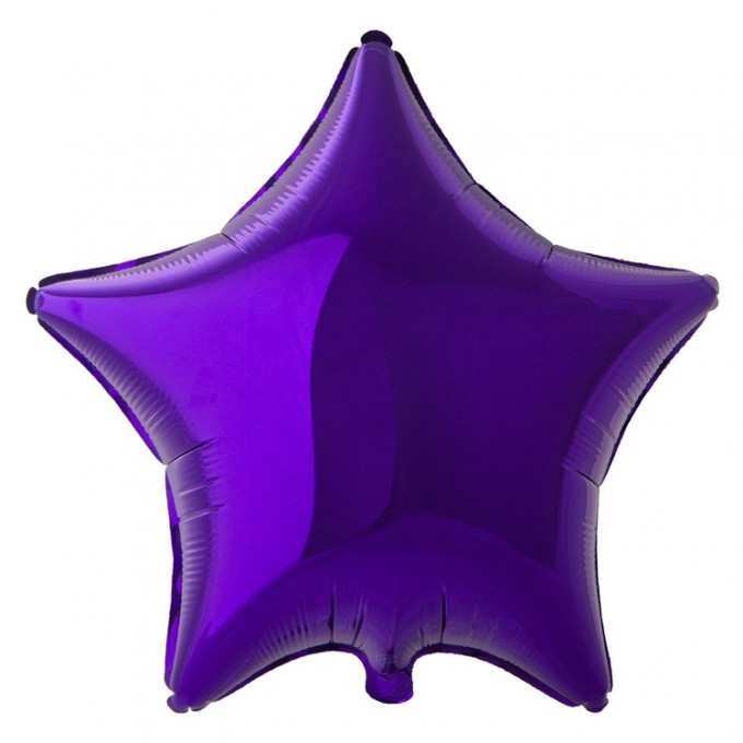 Воздушный шар фольгированный без рисунка 18" ЗВЕЗДА Металлик Violet 45см