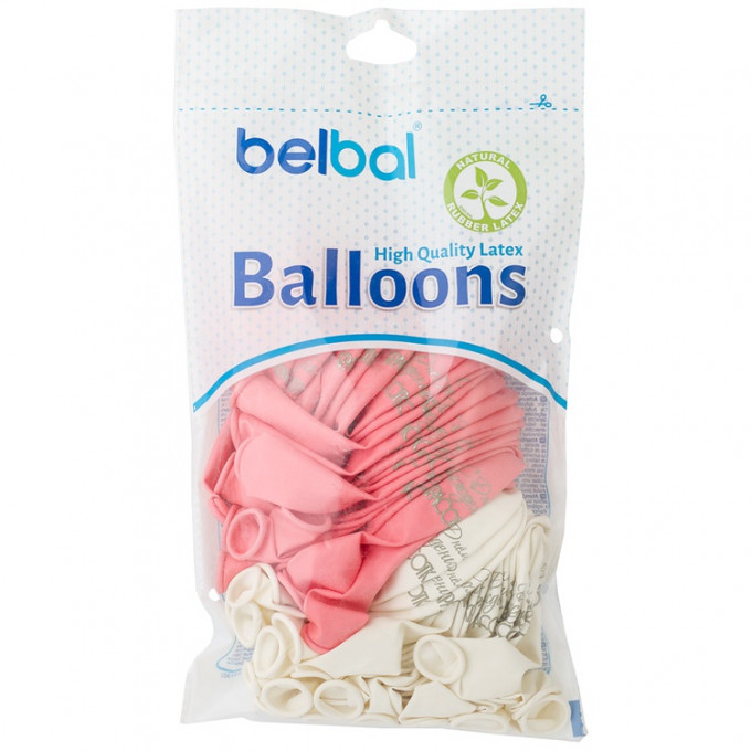 Воздушный шар латексный с рисунком 14" пастель С Днем рождения! Красотка ассорти