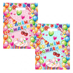 Пакет с вырубной ручкой 31х40+6 см 60мкм  Поздравительный