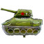Воздушный шар фольгированный 32" Фигура Танк Т-34 80*75см