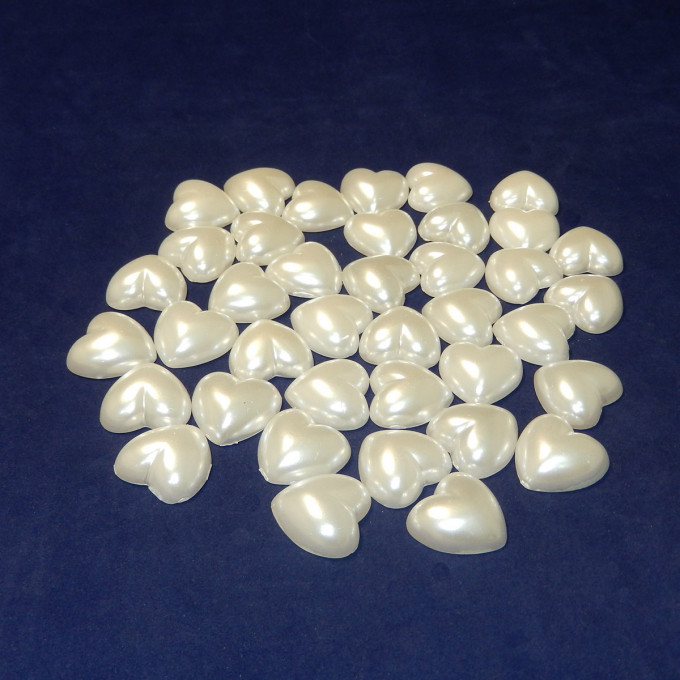 Стразы Жемчуг (сердечки половинки) 24*24мм 100 гр