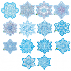 Набор снежинок на скотче МИКС (14в*2)