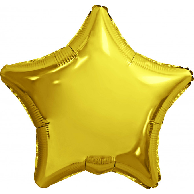 Воздушный шар фольгированный  9''/23 см Мини-звезда Б/РИС Золото