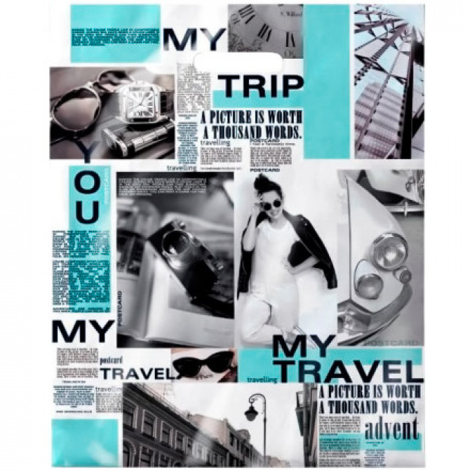 Пакет полиэтиленовый с вырубной ручкой 38х47 см ламинация Пиар