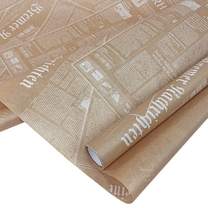 Бумага крафт цветочная 70см*10м Газета белый 40г/м2