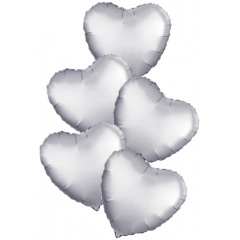 Набор фольгированных шаров 19"/48см СЕРДЦЕ Мистик Платина
